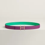H Torsade belt buckle & Reversible leather strap 24 mm - Image 2